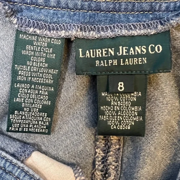 Lauren Jeans Co. Ralph Lauren Vintage Women Denim  Fit/ Flare Jean Skirt Size 8 - Picture 5 of 6